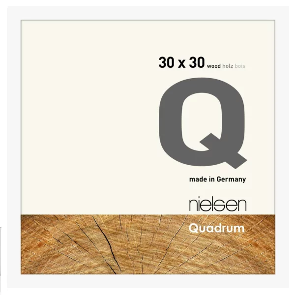 Holzrahmen Quadrum - Art Edition 30x30 cm | Weiß deckend | Normalglas (2 mm)