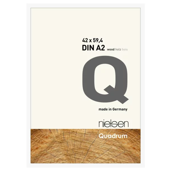 Holzrahmen Quadrum - Art Edition 42x59,4 cm (A2) | Weiß deckend | Normalglas (2 mm)