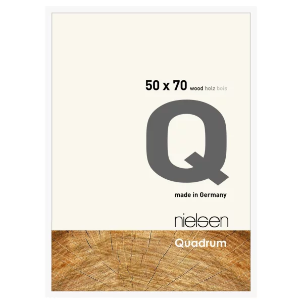 Holzrahmen Quadrum - Art Edition 50x70 cm | Weiß deckend | Normalglas (2 mm)
