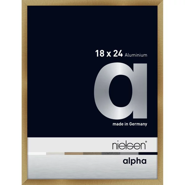 Alu Bilderrahmen Alpha 18x24 cm | Brushed Amber | Museumsglas UV 70 entspiegelt