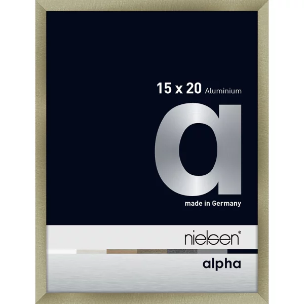 Cadre en aluminium Alpha 15x20 cm | acier brossé | verre standard (2 mm)