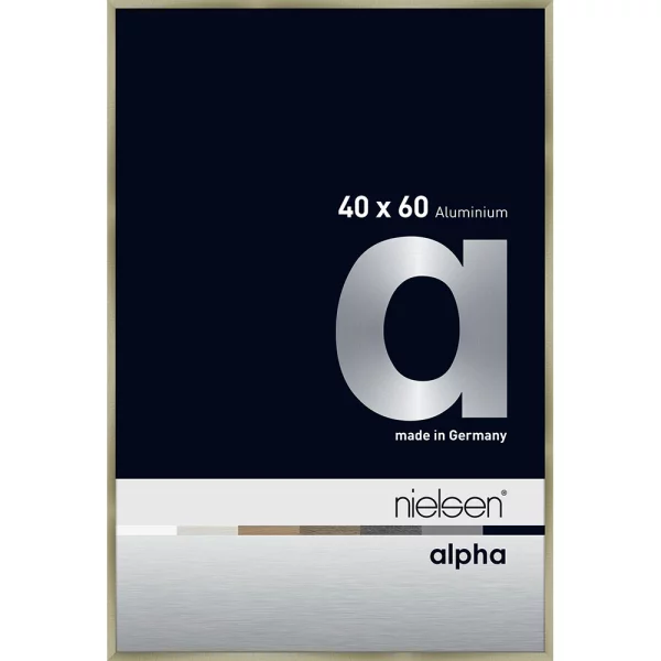 Cadre en aluminium Alpha 40x60 cm | acier brossé | verre standard (2 mm)