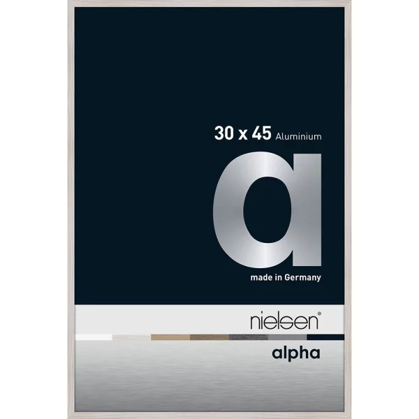 Alu Bilderrahmen Alpha 30x45 cm | Eiche weiß (furnierte Oberfläche) | Normalglas (2 mm)