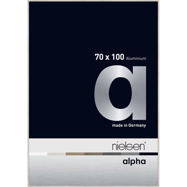 Alu-Bilderrahmen Alpha 70x100 cm | Eiche weiß (furnierte Oberfläche) | Normalglas (2 mm)