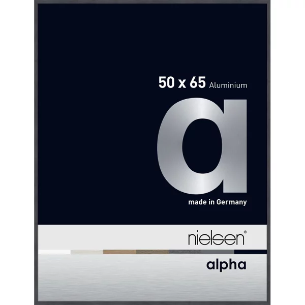 Cadre en aluminium Alpha 50x65 cm | gris (feuille de placage) | verre standard (2 mm)