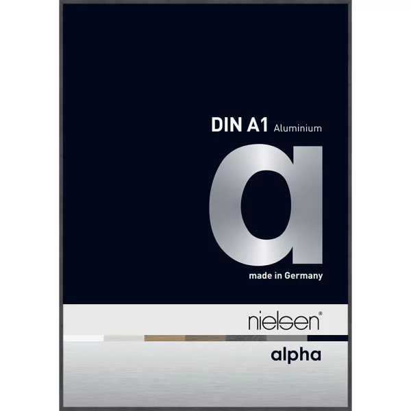 Cadre en aluminium Alpha 59,4x84,1 cm (A1) | gris (feuille de placage) | verre de musée UV 70 antireflet