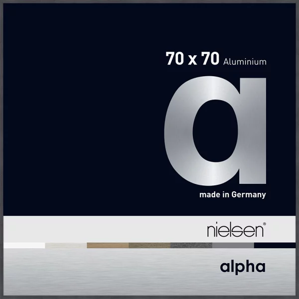 Cadre en aluminium Alpha 70x70 cm | gris (feuille de placage) | verre standard (2 mm)