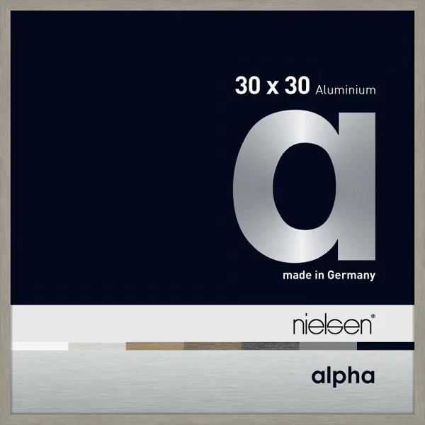 Cadre en aluminium Alpha 30x30 cm | gris clair (feuille de placage) | verre standard (2 mm)