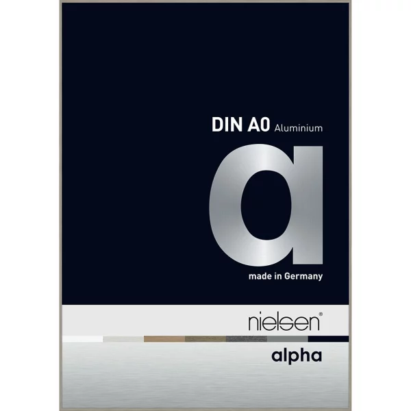 Alu-Bilderrahmen Alpha 84,1x118,9 cm (A0) | Hellgrau (furnierte Oberfläche) | Normalglas (2 mm)