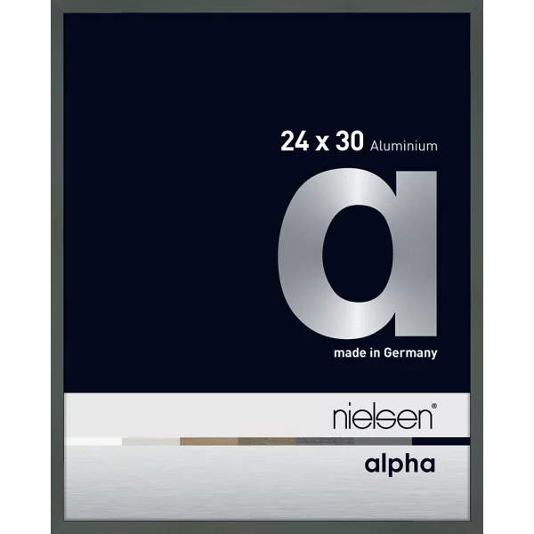 Alu Bilderrahmen Alpha 24x30 cm | Platin | Normalglas (2 mm)