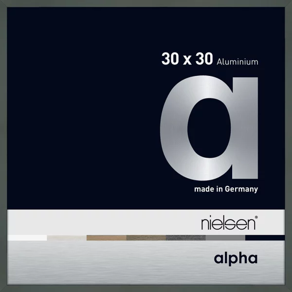 Cadre en aluminium Alpha 30x30 cm | platine | verre standard (2 mm)
