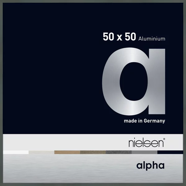 Cadre en aluminium Alpha 50x50 cm | platine | verre de musée UV 70 antireflet