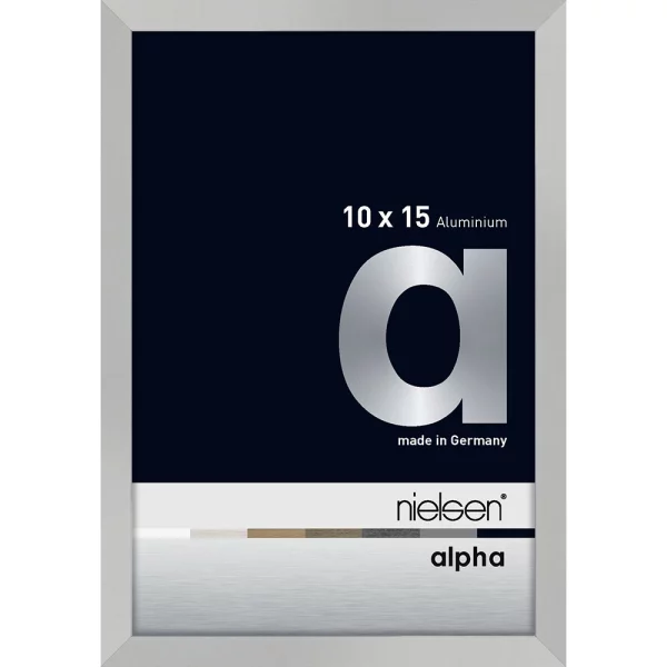 Cadre en aluminium Alpha 10x15 cm | argent mat | verre standard (2 mm)