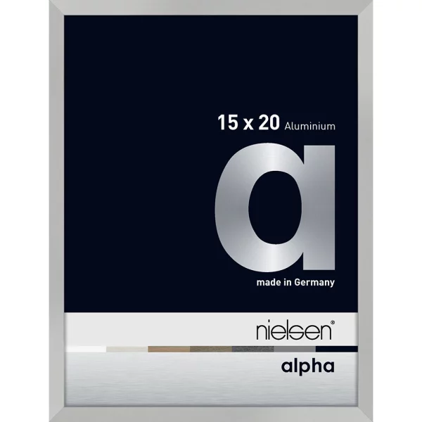 Cadre en aluminium Alpha 15x20 cm | argent mat | verre standard (2 mm)