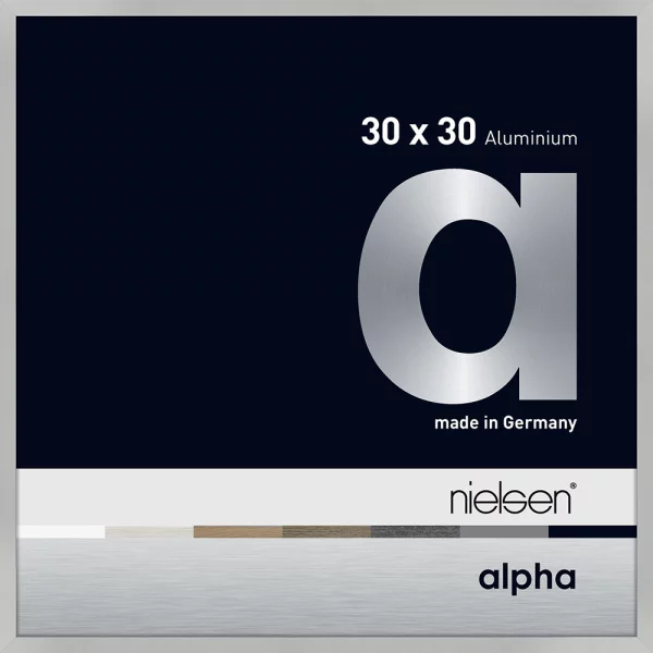 Cadre en aluminium Alpha 30x30 cm | argent mat | verre standard (2 mm)