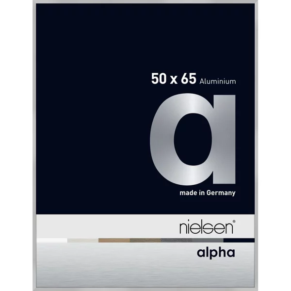 Cadre en aluminium Alpha 50x65 cm | argent mat | verre standard (2 mm)