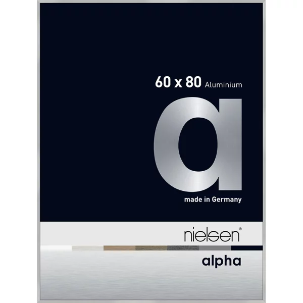 Alu Bilderrahmen Alpha 60x80 cm | Silber matt | Normalglas (2 mm)