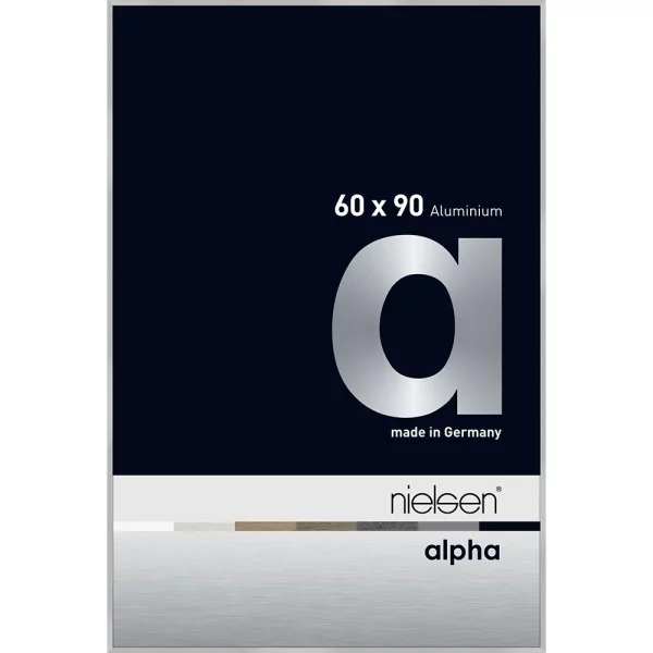 Cadre en aluminium Alpha 60x90 cm | argent mat | verre standard (2 mm)
