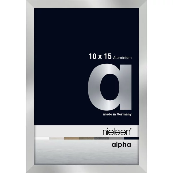 Cadre en aluminium Alpha 10x15 cm | argent | verre standard (2 mm)