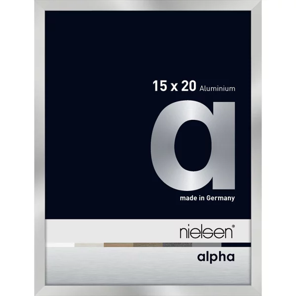 Cadre en aluminium Alpha 15x20 cm | argent | verre standard (2 mm)