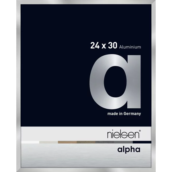 Alu Bilderrahmen Alpha 24x30 cm | Silber | Normalglas (2 mm)