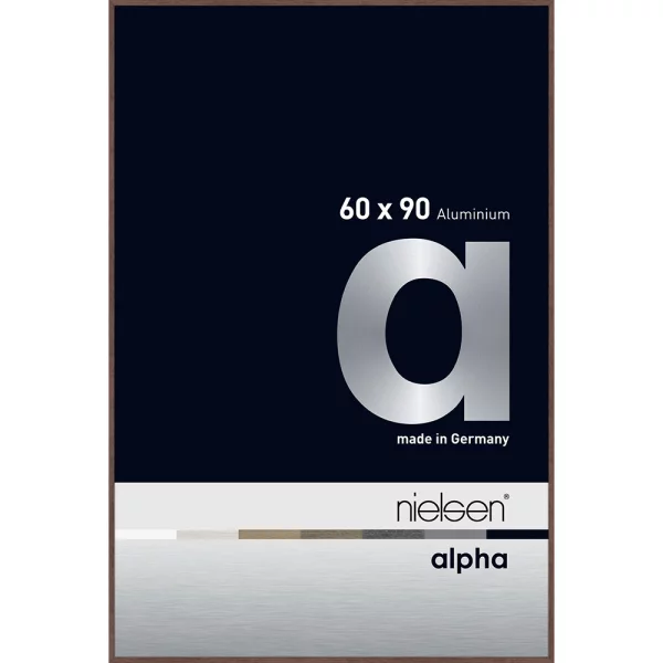Cadre en aluminium Alpha 60x90 cm | wengé clair (feuille de placage) | verre standard (2 mm)