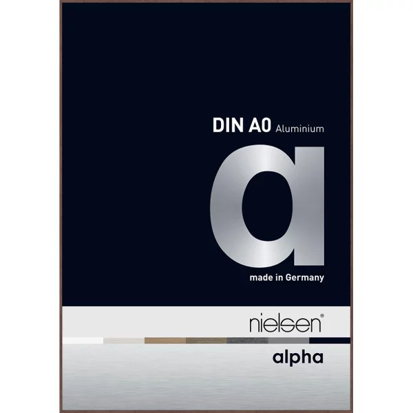 Alu-Bilderrahmen Alpha 84,1x118,9 cm (A0) | Wenge hell (furnierte Oberfläche) | Normalglas (2 mm)