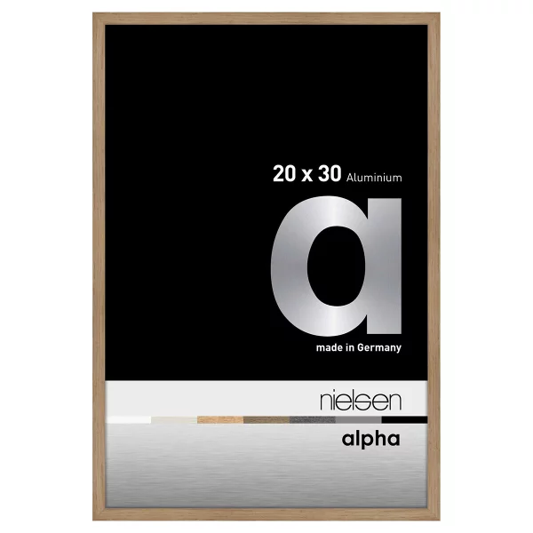 Cadre en aluminium Alpha 20x30 cm | chêne (feuille de placage) | verre standard (2 mm)
