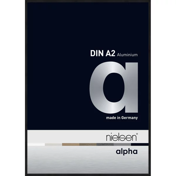 Alu Bilderrahmen Profil alpha 42x59,4 cm (A2) | Eloxal schwarz matt | Normalglas (2 mm)