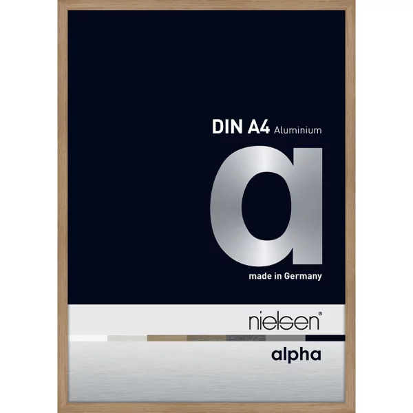 Cadre en aluminium profil alpha 21x29,7 cm (A4) | chêne (feuille de placage) | verre standard (2 mm)