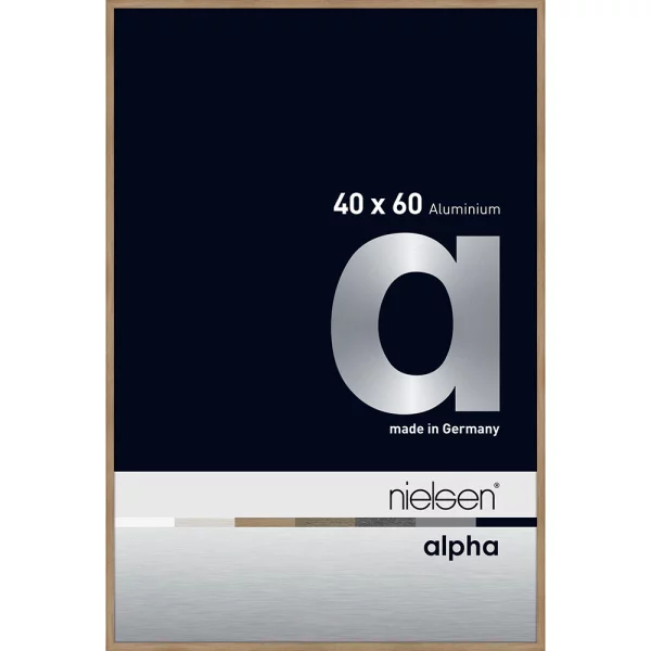 Alu Bilderrahmen Profil alpha 40x60 cm | Eiche (furnierte Oberfläche) | Normalglas (2 mm)