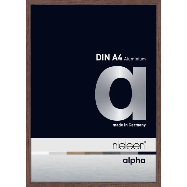 Cadre en aluminium profil alpha 21x29,7 cm (A4) | wengé clair (feuille de placage) | verre standard (2 mm)