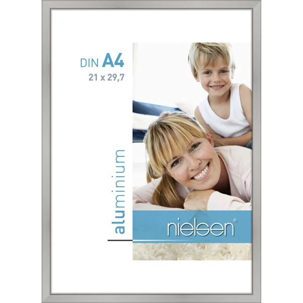 Alu-Bilderrahmen Classic 21x29,7 cm (A4) | Silber matt | Normalglas (2 mm)