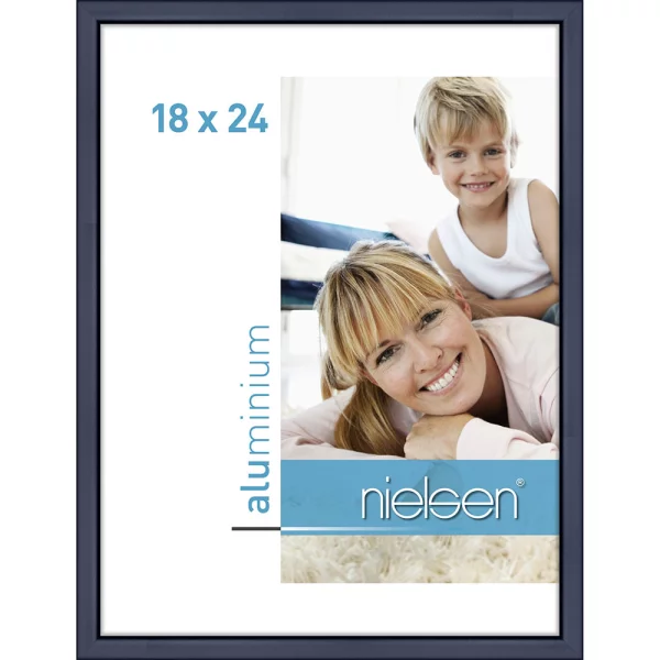 Alu-Bilderrahmen Classic 18x24 cm | Blu | Normalglas (2 mm)