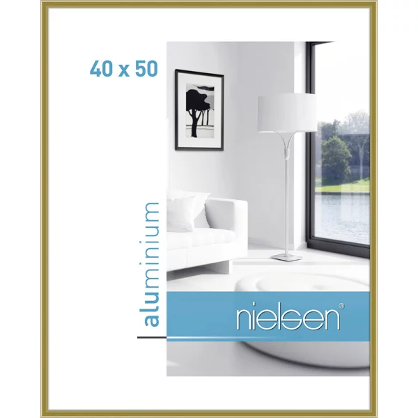 Alu-Bilderrahmen Classic 40x50 cm | Gold | Normalglas (2 mm)