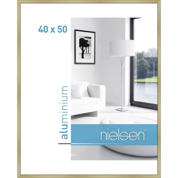 Alu-Bilderrahmen Classic 40x50 cm | Gold matt | Normalglas (2 mm)