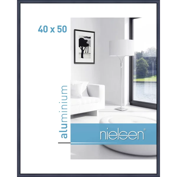 Alu-Bilderrahmen Classic 40x50 cm | Blu | Normalglas (2 mm)