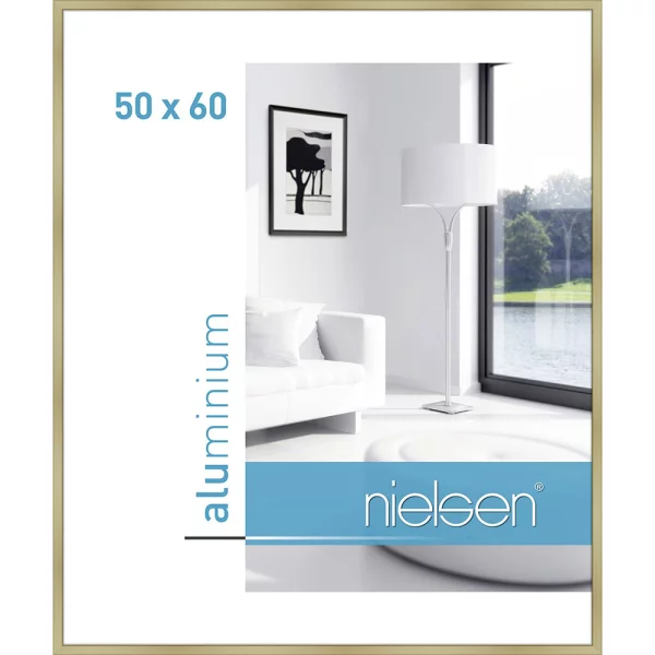 Alu Bilderrahmen Classic 50x60 cm | Gold matt | Normalglas (2 mm)