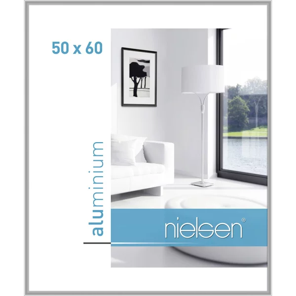 Alu Bilderrahmen Classic 50x60 cm | Silber glanz | Normalglas (2 mm)