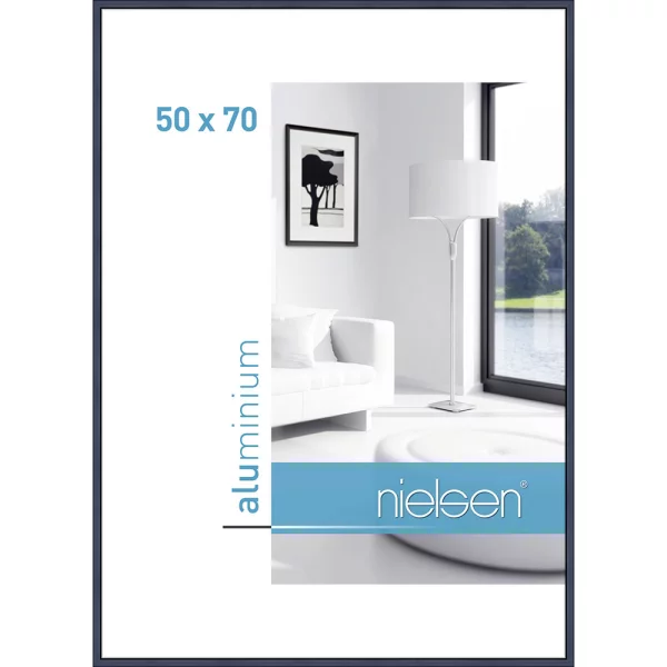 Cadre en aluminium Classic 50x70 cm | bleu | verre standard (2 mm)