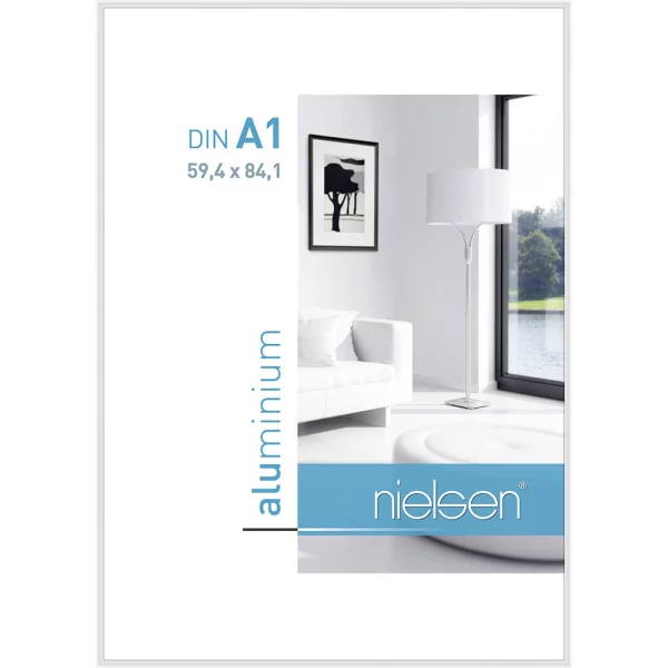 Cadre en aluminium Classic 59,4x84,1 cm (A1) | blanc brillant | verre standard (2 mm)