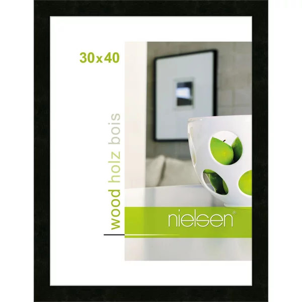Cadre en bois Essential 30x40 cm | noir | verre standard (2 mm)