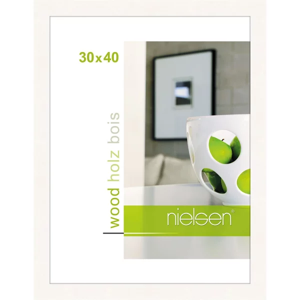 Cadre en bois Essential 30x40 cm | blanc | verre standard (2 mm)