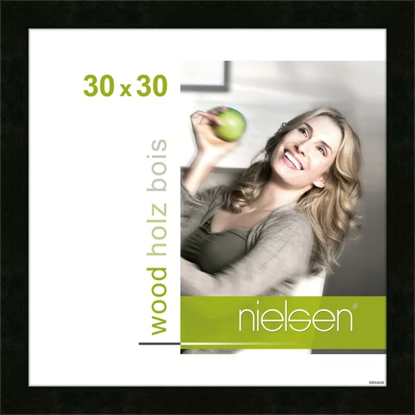 Cadre en bois Essential 30x30 cm | noir | verre standard (2 mm)