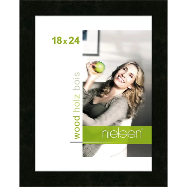 Cadre en bois Essential 18x24 cm | noir | verre standard (2 mm)