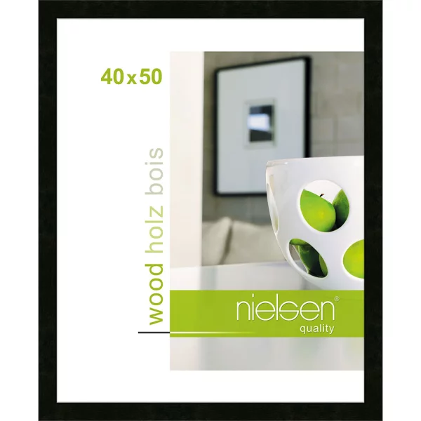 Cadre en bois Essential 40x50 cm | noir | verre standard (2 mm)