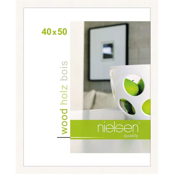 Cadre en bois Essential 40x50 cm | blanc | verre standard (2 mm)