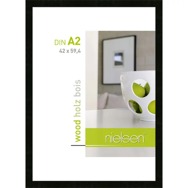 Cadre en bois Essential 42x59,4 cm (A2) | noir | verre standard (2 mm)