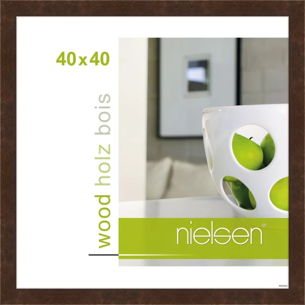 Holz-Bilderrahmen Essential 40x40 cm | Palisander | Normalglas (2 mm)