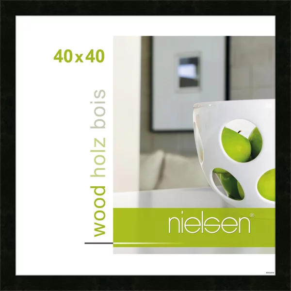 Cadre en bois Essential 40x40 cm | noir | verre standard (2 mm)